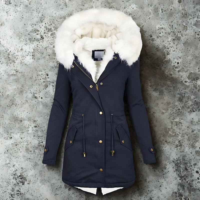 Water-Resistant Faux Fur Hood Parka Coat