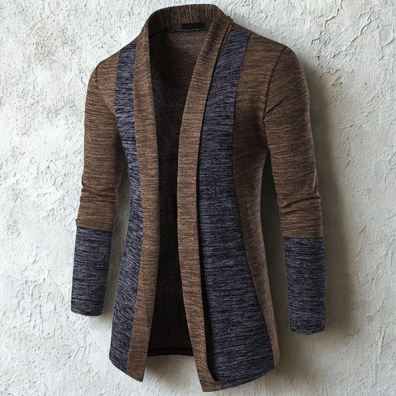 Color Block Slim Fit Cardigan Sweater