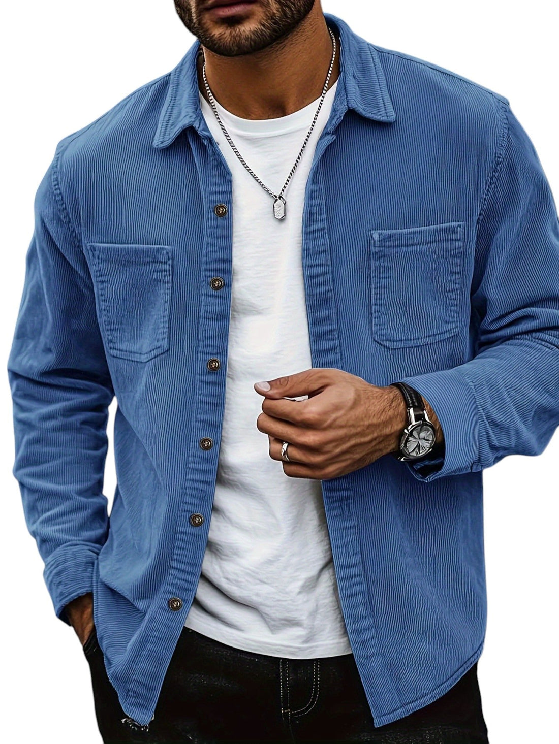 Corduroy Texture Regular Fit Blazer