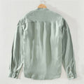 Men's Shirt - Mandarin Collar - Casual Fit - Breathable Lightweight Cotton - Long Sleeve