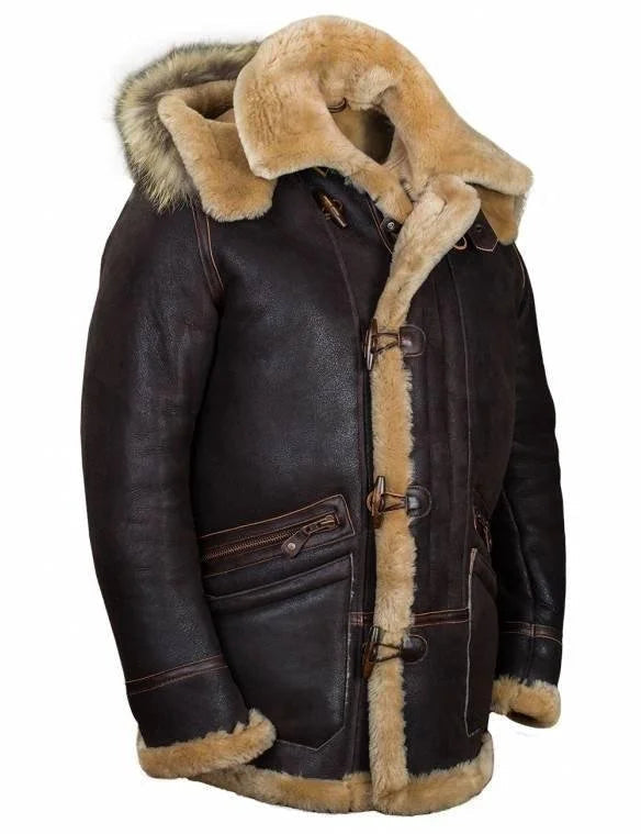 Plush Lined Fur Trim Hooded Jacket