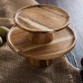 Solid Wood Tapered Pedestal Serving Stand