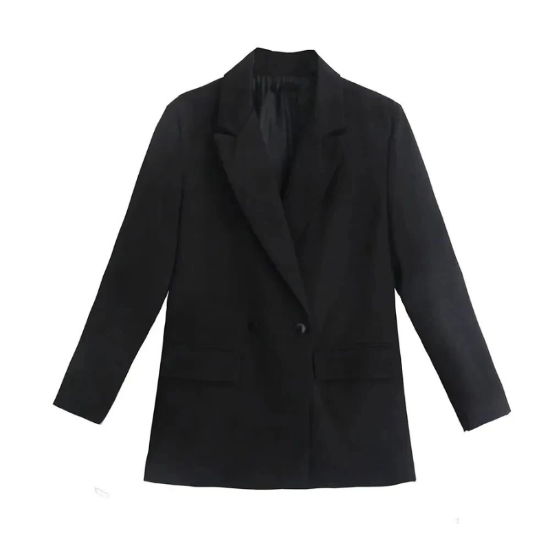 Dame Blazer - Dobbelt Radet - Tailored Fit - Notch Revers - Flaplommer