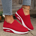 Women's Slip-on Sneakers – Breathable Knit – Lightweight Sole with Air Cushioning – Comfort Fit