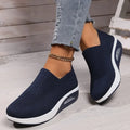 Women's Slip-on Sneakers – Breathable Knit – Lightweight Sole with Air Cushioning – Comfort Fit