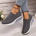 Women's Slip-on Sneakers – Breathable Knit – Lightweight Sole with Air Cushioning – Comfort Fit