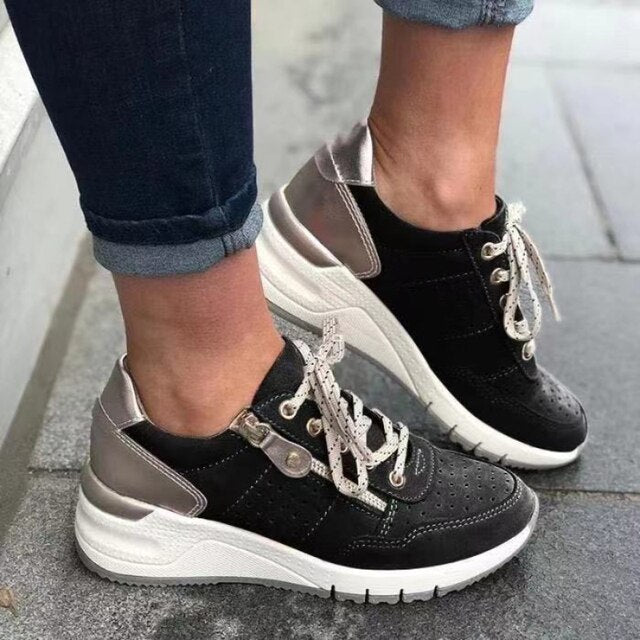 Breathable Non-Slip Wedge Heel Sneakers