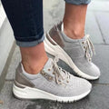 Women's Sneakers - Comfortable Wedge Heel - Breathable Design - Non-Slip Sole