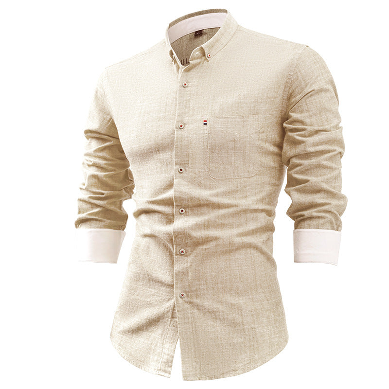 Cotton Linen Breathable Slim Fit Shirt