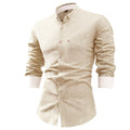 Men's Shirt – Slim Fit – Cotton/Linen – Long Sleeves – Versatile and Breathable