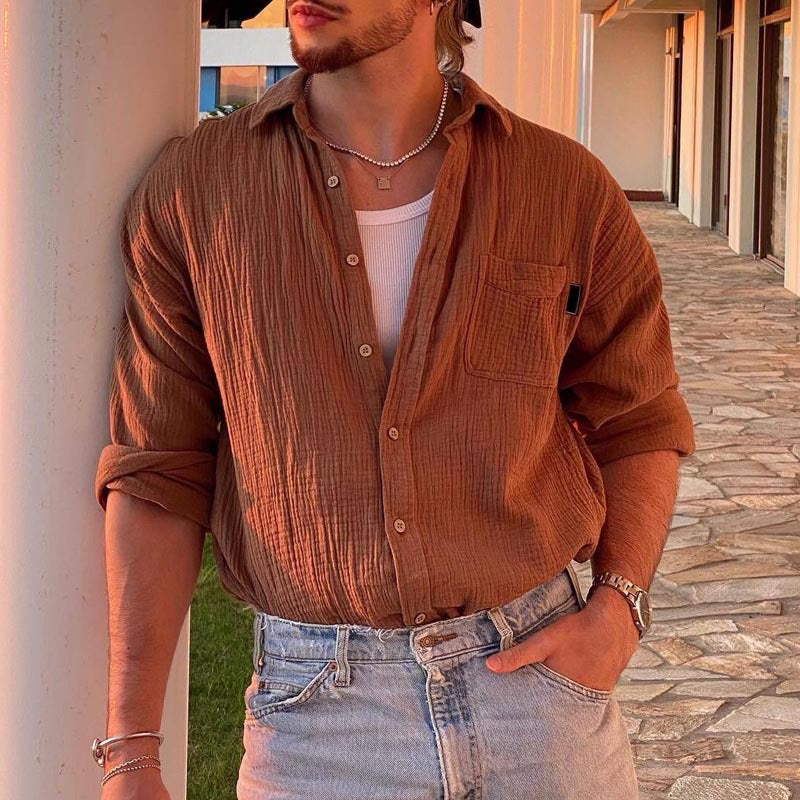Breathable Cotton Blend Casual Fit Long Sleeve Shirt