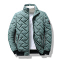 Men's Jacket – Slim Fit – Quilted Chevron Design – Stand Collar – Zipper Pockets