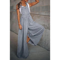 Women's Overalls in Denim - Adjustable Straps - Loose Fit - Wide Legs