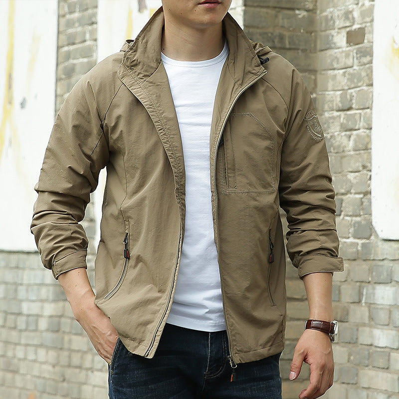 Water Resistant Hooded Windbreaker Jacket