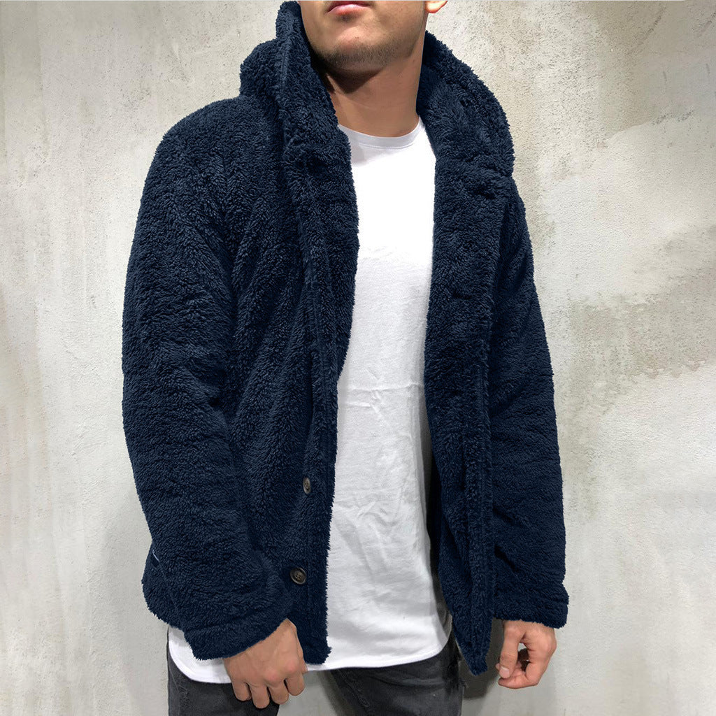 Plush Fleece Hooded Relaxed Fit Jacket