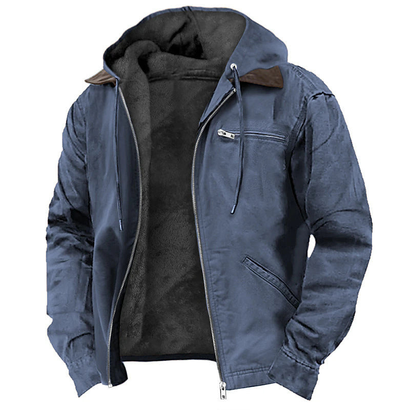 Men's Hoodie Jacket – Fleece Lining – Relaxed Fit – Zipper – Practical Pockets