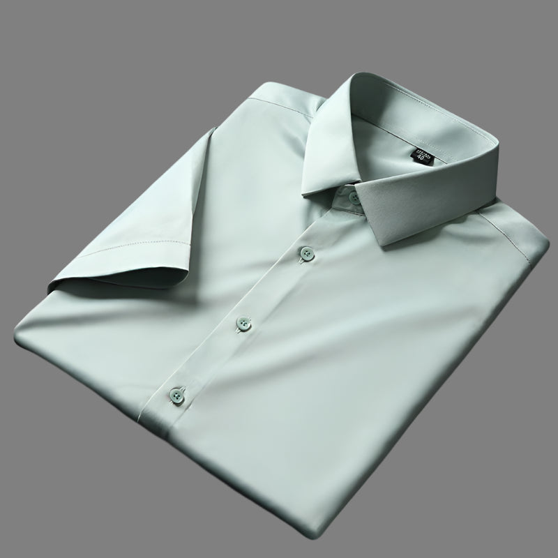 Men's Shirt with Short Sleeves – Slim Fit – Breathable Wrinkle-Resistant Cotton