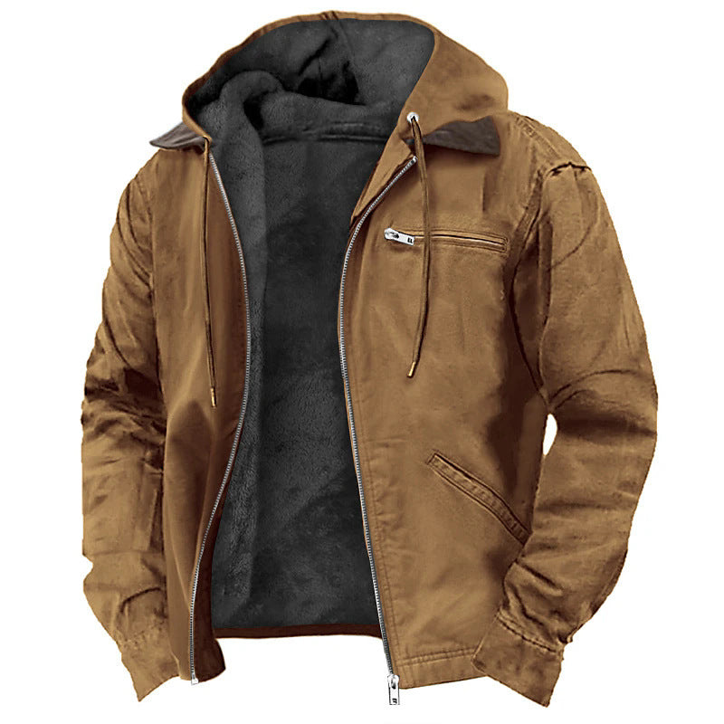 Men's Hoodie Jacket – Fleece Lining – Relaxed Fit – Zipper – Practical Pockets