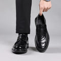 Men's Loafers – Genuine Leather – Pointed Toe – Slip-On – Formal Design with Buckle