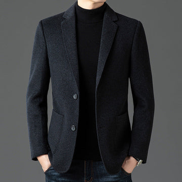 Wool Slim Fit Notched Lapel Blazer