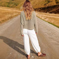 Women's Set – Knit Sweater with Relaxed Fit – Wide Pants with Elastic Waist – Loungewear