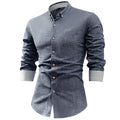 Men's Shirt – Slim Fit – Cotton/Linen – Long Sleeves – Versatile and Breathable