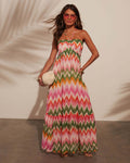 Women's maxi dress – halterneck – light and breathable – ruffled bohemian cut
