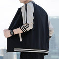 Men's Bomber Jacket – Relaxed Fit – Zipper – Ribbed Edges – Striped Sleeves