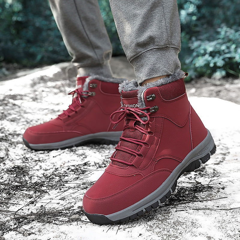 Winter Synthetic High-Top Lace-Up Boots