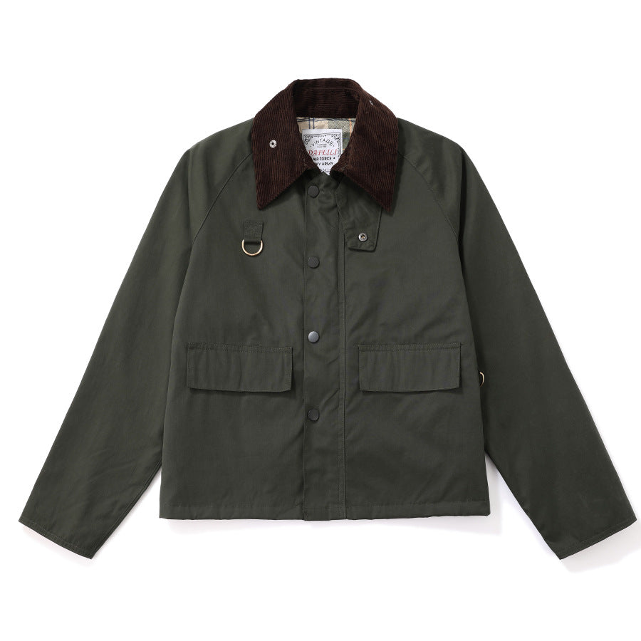  Corduroy Collar - Snap Button Closure Jacket
