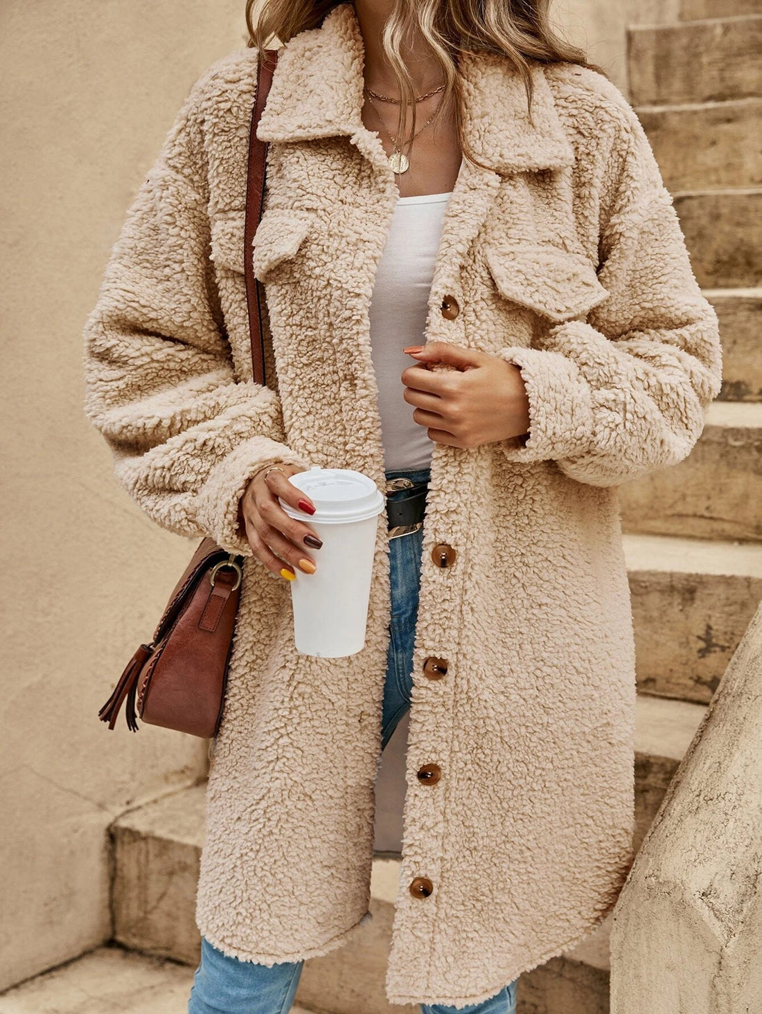 Plush Fleece Oversized Fit Long Coat
