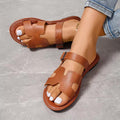 Women's Sandals – Open Toe – Flat Sole – Adjustable Buckle – Comfort Fit