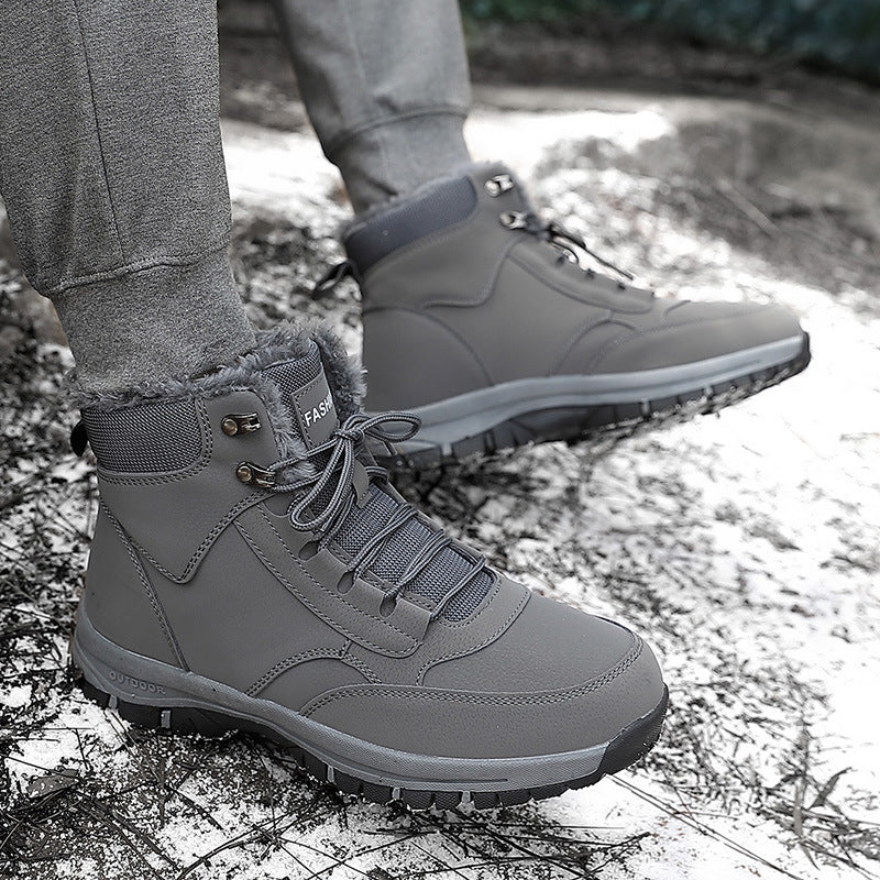 Winter Synthetic High-Top Lace-Up Boots