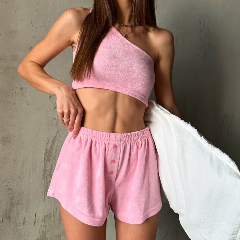 Soft Velour One-Sleeved Lounge Set