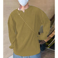 Men's Long-Sleeve T-Shirt – Rib Knit – Relaxed Fit – V-Neck Comfort Top