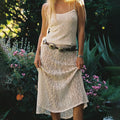 Women's Dress – Slim Fit – Crocheted Lace – Spaghetti Straps – Midi – Boho Style
