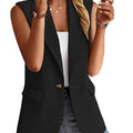 Women's blazer vest – Tailored fit – Sleeveless – Notch lapels – Single button – Pockets