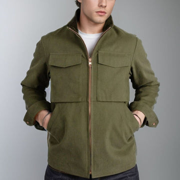 Structured Cotton Utility Workwear Jacket