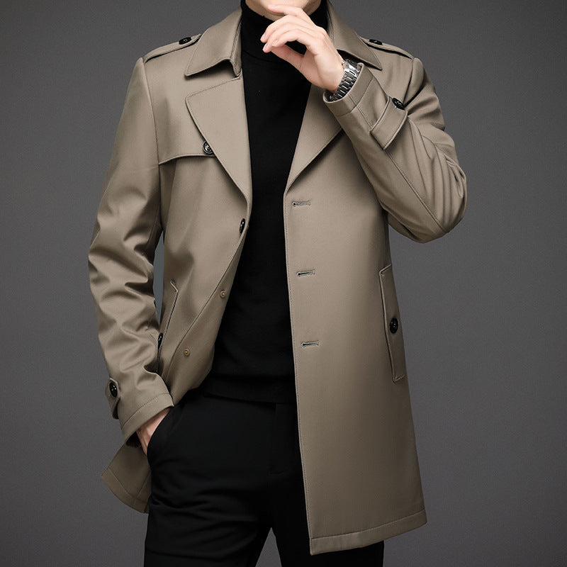 Mid-Length Tailored Epaulette Detail Windbreaker