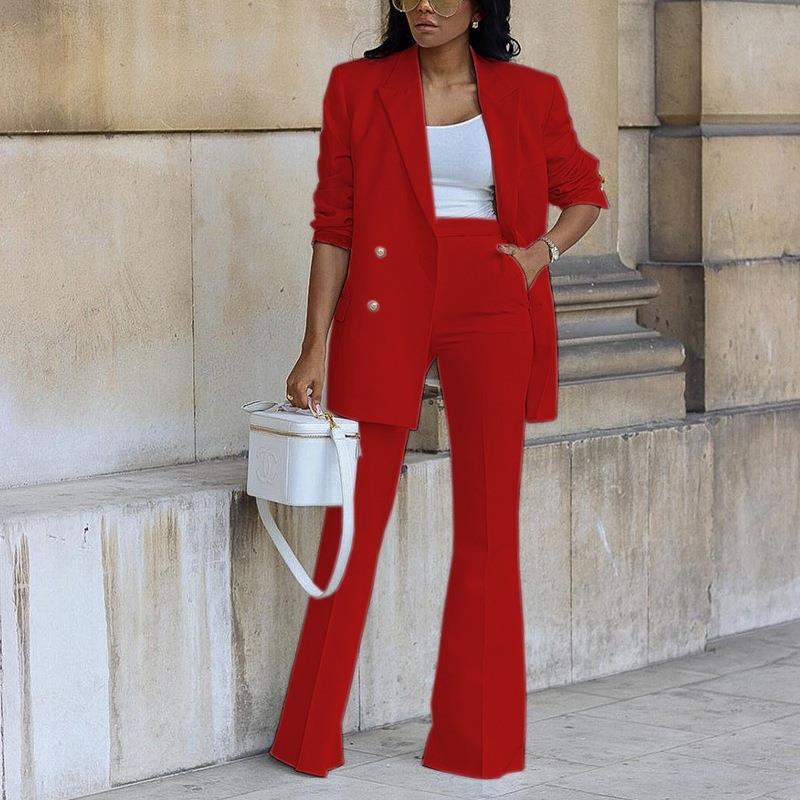 Single Breasted Wide Leg Jumpsuit