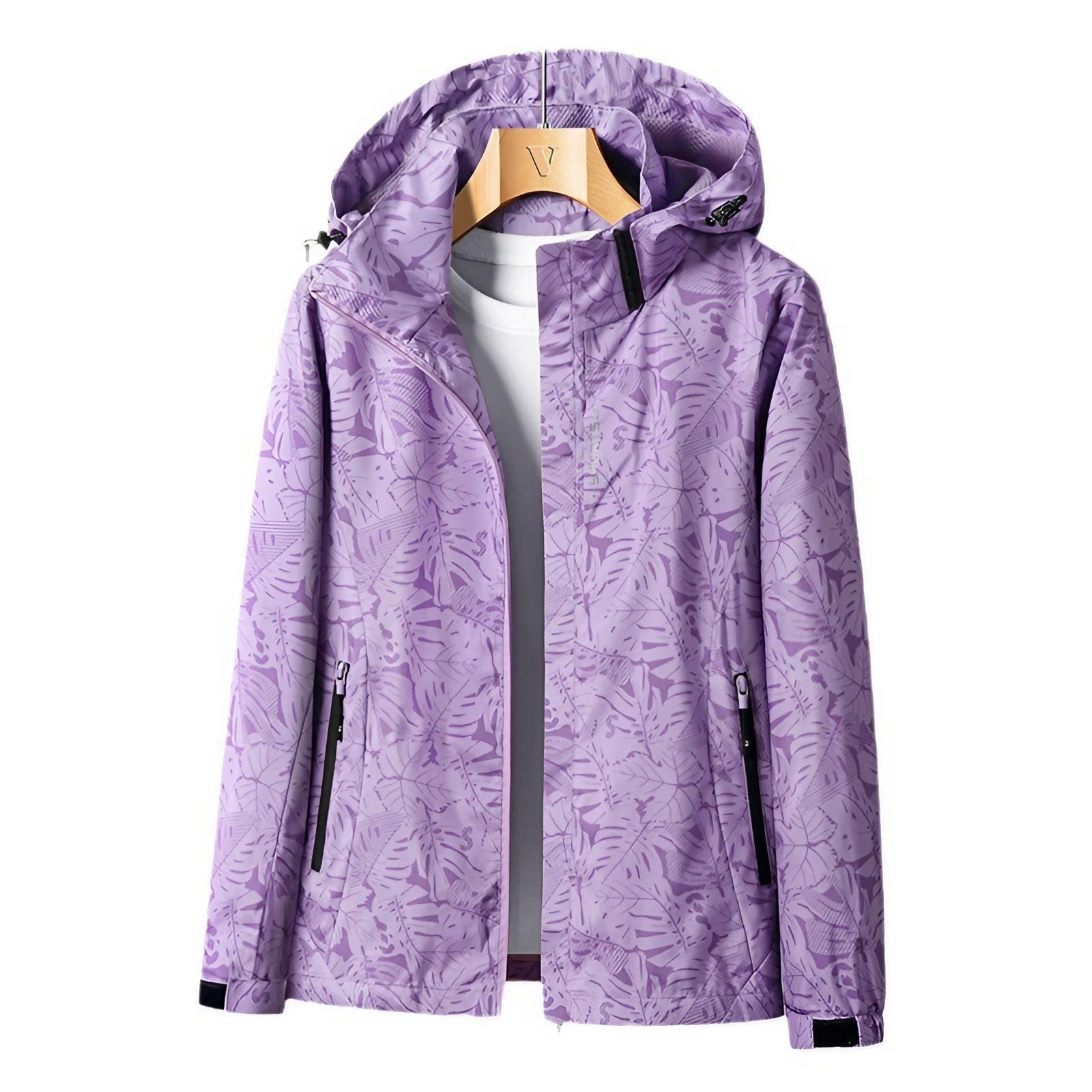 Women's Rain Jacket – Waterproof Standard Fit – Adjustable Hood – Zipper Pockets