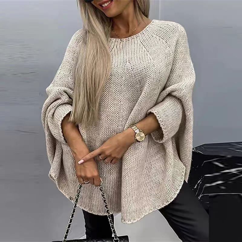 Chunky Wool Oversize Knit Cape Sweater