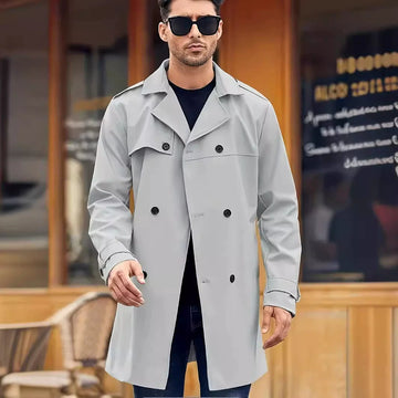 Water-Resistant Double-Breasted Regular Fit Trench Coat