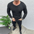Men's Sweater – Slim Fit – Heavy Wool Knit – Round Neck – Long-Sleeved Casual Wear