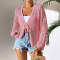 Women's Cardigan – Lightweight Knit – Loose Fit – Open Front – Long Sleeves