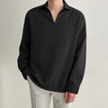 Men's Pullover Shirt – V-Neck – Long-Sleeved – Relaxed Fit – Lightweight and Breathable