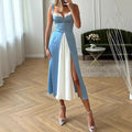 Dress for Women – Midi – Slim Fit – Sweetheart Neckline – Spaghetti Straps – Front Slit