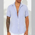 Men's Shirt – Cotton Blend – Relaxed Fit – Short Sleeves – Striped