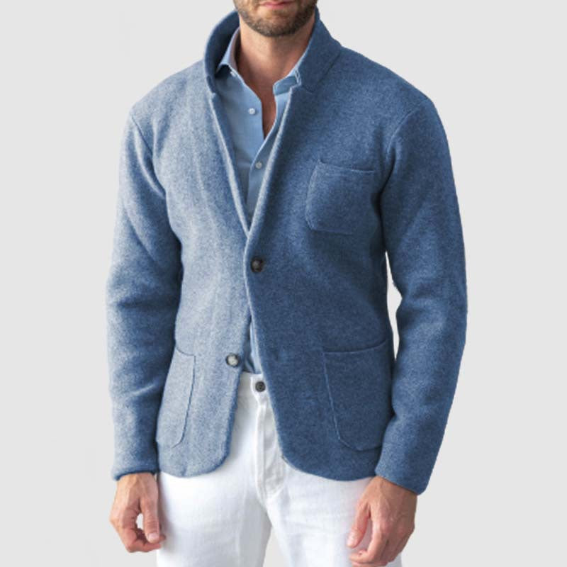 Wool Blend Knit Slim Fit Blazer