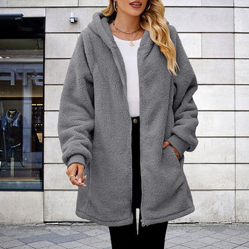 Plush Oversized Fit Hooded Jacket